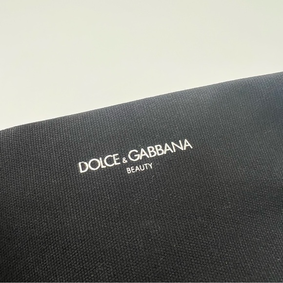 Dolce & Gabbana Beauty Black Makeup Bag Small Silver Cosmetic - Picture 2 of 9